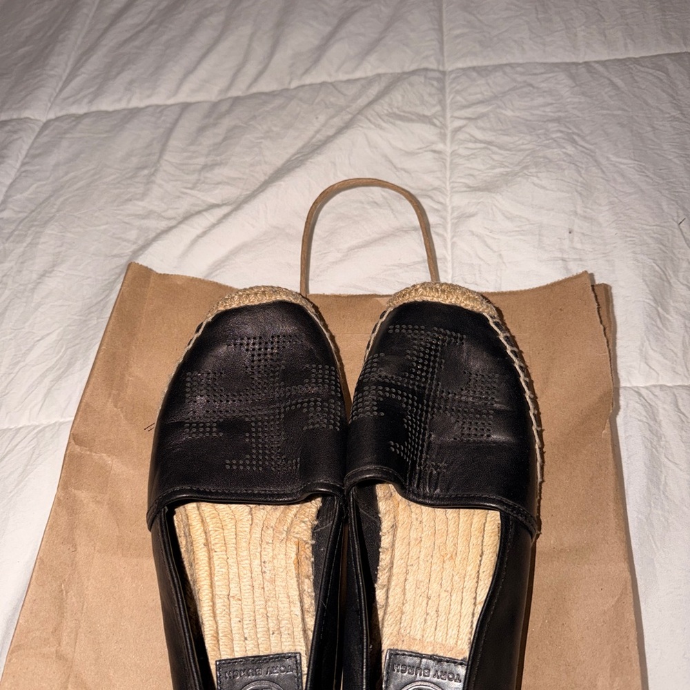 Tory Burch Black Espadrille Flats